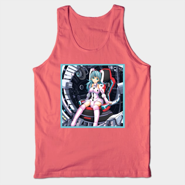 Anime Girl in Macha Cockpit Tank Top by Starbase79